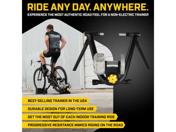 Indoor bike trainer with included speed sensor — Connected Equipment, Saris