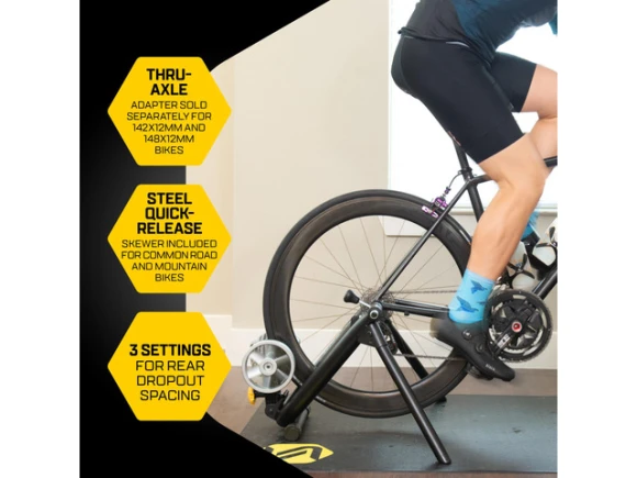 Indoor bike trainer with included speed sensor — Connected Equipment, Saris