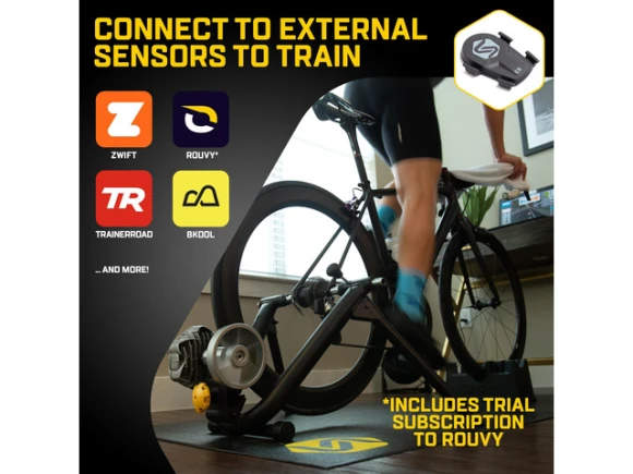 Indoor bike trainer with included speed sensor — Connected Equipment, Saris