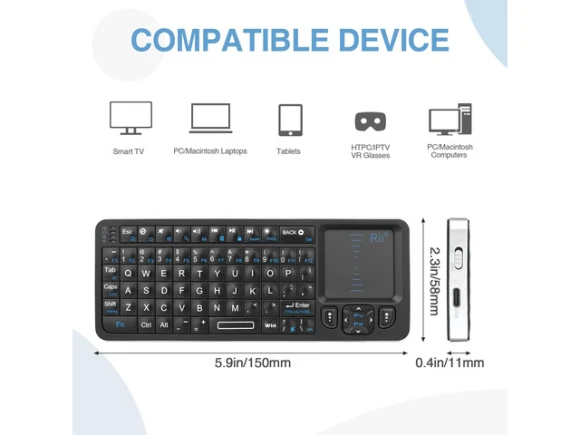 Mini Wireless Keyboard — Bluetooth Keyboard, Rii