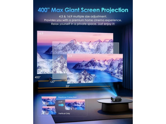 1080P Projector with WiFi and Bluetooth — Smart Projector, Explus-C