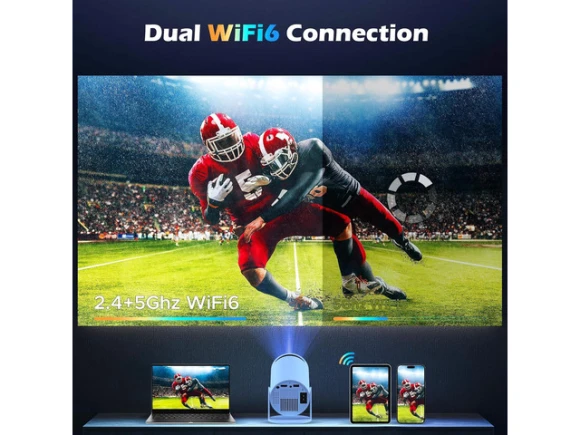 Projector with WiFi, Bluetooth, and 4K support — Smart Projector, Explus-C