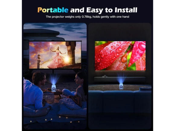 Projector with WiFi, Bluetooth, and 4K support — Smart Projector, Explus-C