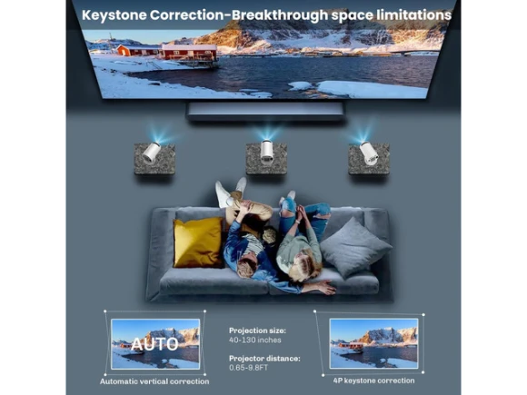 Projector with 180° adjustable stand — Smart Projector, Explus-C