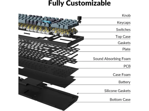 Black Wireless Mechanical Keyboard — Bluetooth Keyboard, Keychron