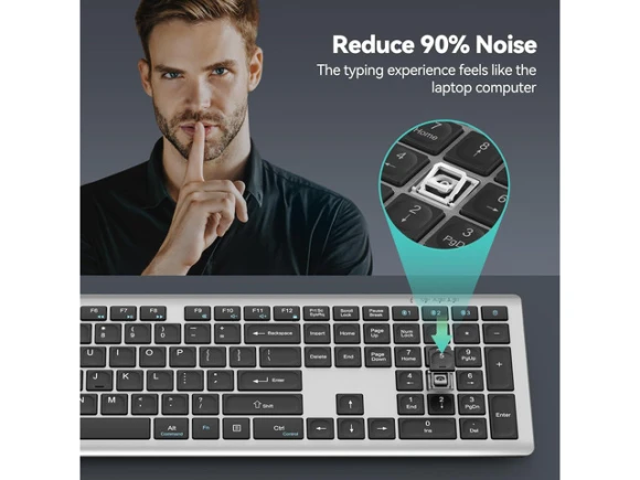 Full-Size Bluetooth Keyboard — Bluetooth Keyboard, TECKNET