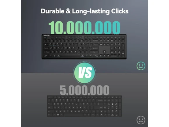 Full-Size Wireless Keyboard — Bluetooth Keyboard, TECKNET