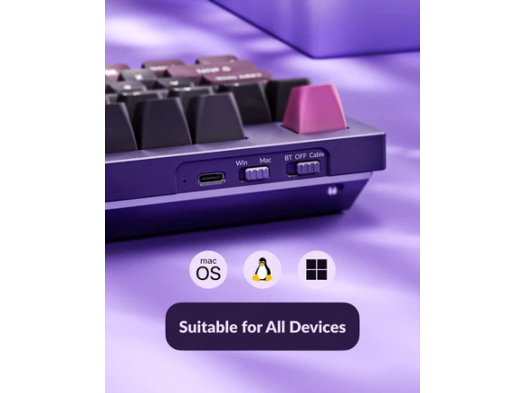 Purple 96% Mechanical Keyboard — Bluetooth Keyboard, Keychron