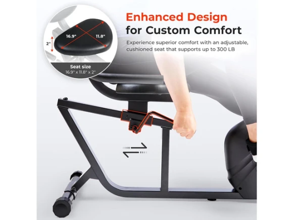Recumbent Exercise Bike — Connected Equipment, Sunny Health & Fitness