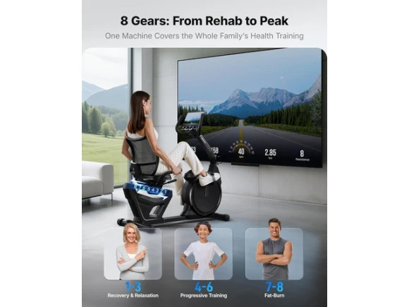 Recumbent Exercise Bike — Connected Equipment, MERACH
