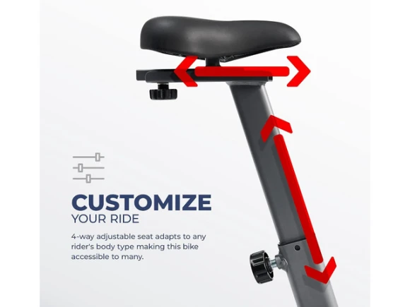 Upright Stationary Exercise Bike — Connected Equipment, Sunny Health & Fitness