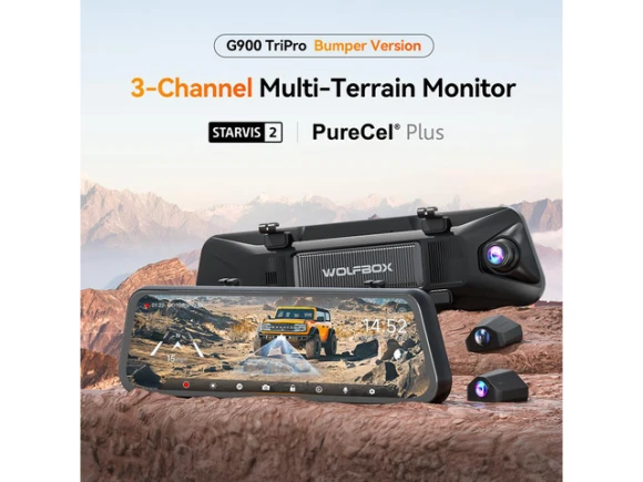 3-Channel Dash Cam, Bumper Version — Dash Cam, WOLFBOX