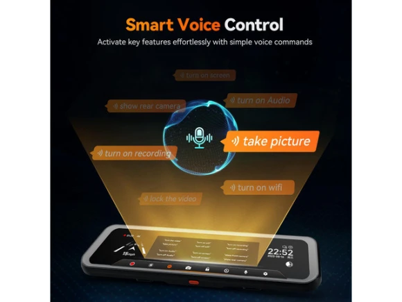 3-Channel Rear-View Mirror Dash Camera, Version 3 — Dash Cam, WOLFBOX