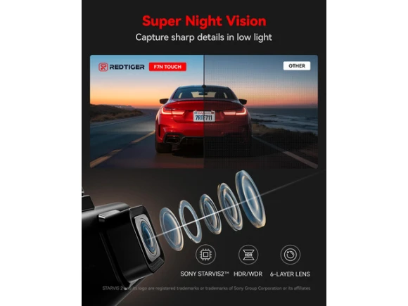 4K Dual-Channel Dash Camera with Hardwire Kit and 128GB SD Card — Dash Cam, REDTIGER