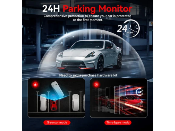4K Front and 1080p Rear Dash Cam with 64GB Card — Dash Cam, REDTIGER