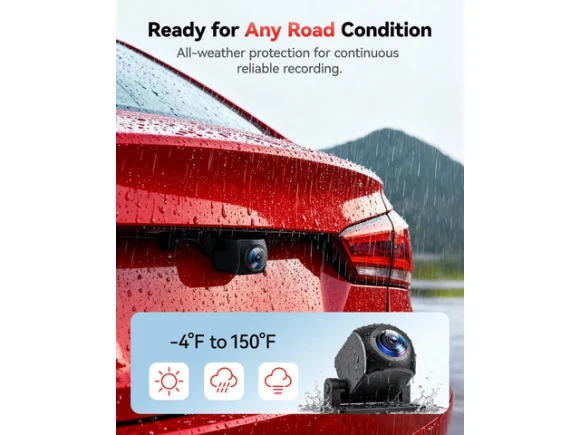 4K Front and 1080p Rear Dash Camera with 64GB Card — Dash Cam, REDTIGER