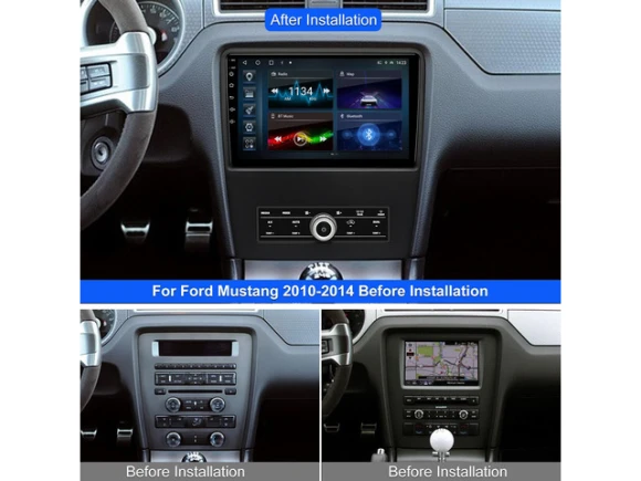10.1-inch Car Stereo for Ford Mustang 2010–2014, Black — Car Infotainment System, KSPIV