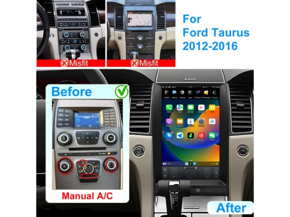 Android car stereo head unit for Ford Taurus 2012–2016 — Car Infotainment System, KSPIV