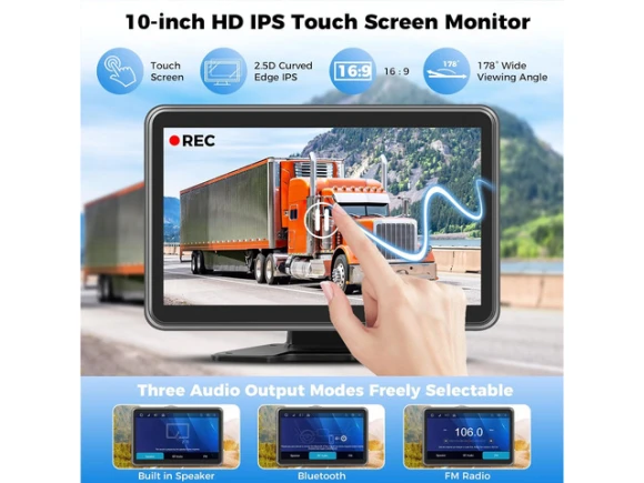 10-Inch Touch-Screen RV/Truck Camera System — Backup Camera, TOOYA