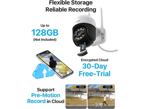 Outdoor WiFi Pan-Tilt Security Camera — Security Camera, ZOSI