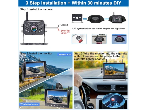 Wireless RV Backup Camera System, 7-Inch Monitor — Backup Camera, TOOYA