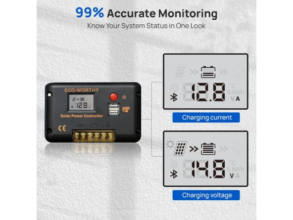 30A PWM Solar Charge Controller, 12/24V — Solar Charge Controller, ECO-WORTHY