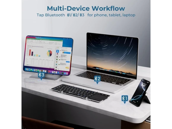 Foldable keyboard with touchpad — Bluetooth Keyboard, iClever
