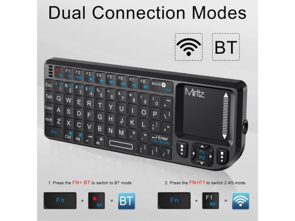 Mini keyboard with touchpad, Black — Bluetooth Keyboard, TOOYA