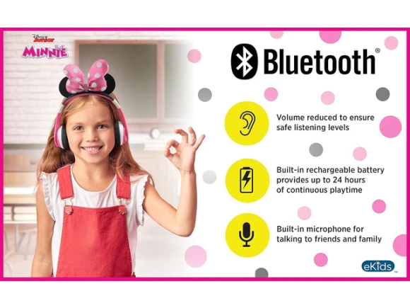 Minnie Mouse Pink Wireless Headphones — Wireless Earbuds, eKids