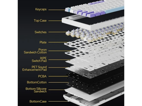 Wireless mechanical keyboard, 75%, Gift Switch — Bluetooth Keyboard, EPOMAKER Ajazz