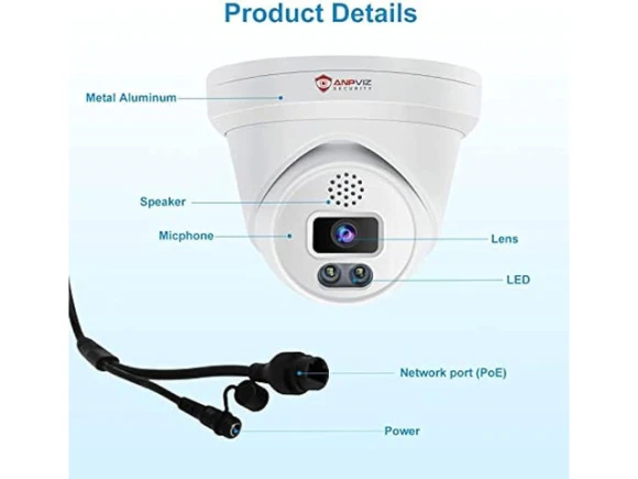 6 MP Turret PoE Security Camera — Security Camera, Anpviz
