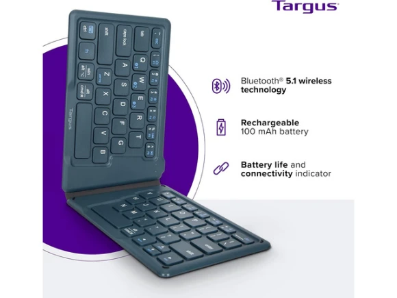 Foldable Pocket-Sized Split Ergonomic Keyboard — Bluetooth Keyboard, Targus