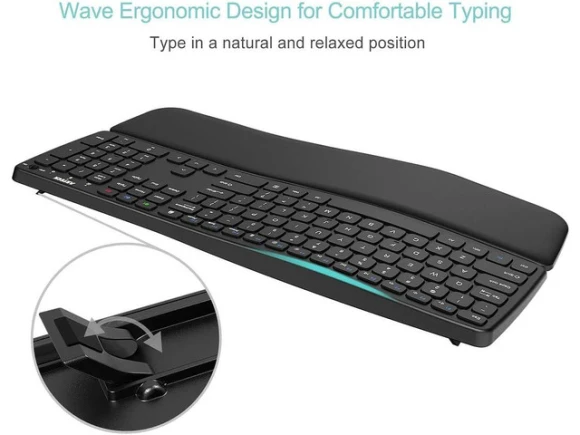 Full-Size Bluetooth Keyboard with Palm Rest — Bluetooth Keyboard, Arteck