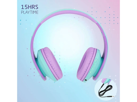 Over-ear Bluetooth wireless headphones for kids — Wireless Earbuds, PowerLocus