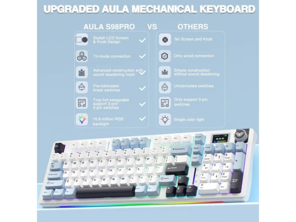 Wireless Mechanical Keyboard — Bluetooth Keyboard, AULA