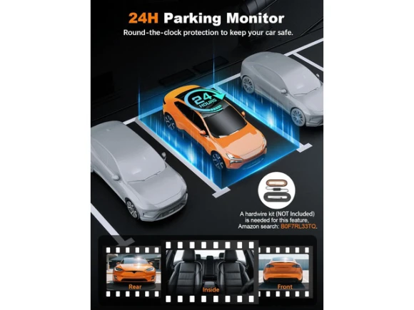 3-Channel Dash Camera with 64GB Card — Dash Cam, ilepo