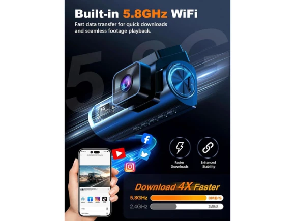 3-Channel Dash Camera with 64GB Card — Dash Cam, ilepo