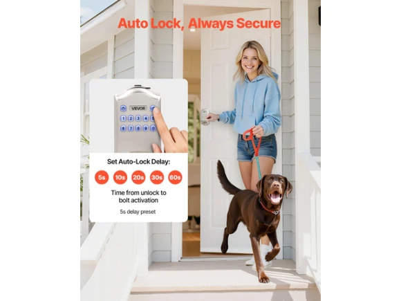 Electronic Lever Door Lock with Handle and Keypad, Satin Nickel — Smart Lock, VEVOR