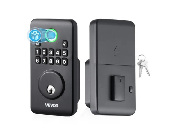 Fingerprint Door Lock, Matte Black — Smart Lock, VEVOR