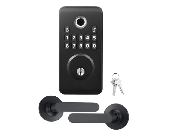 Fingerprint Door Lock Set, Matte Black — Smart Lock, VEVOR