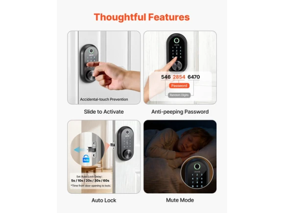 Fingerprint Door Lock — Smart Lock, VEVOR