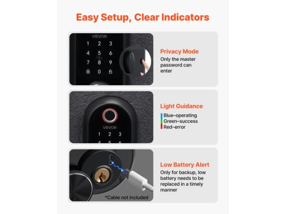 Fingerprint Door Lock — Smart Lock, VEVOR