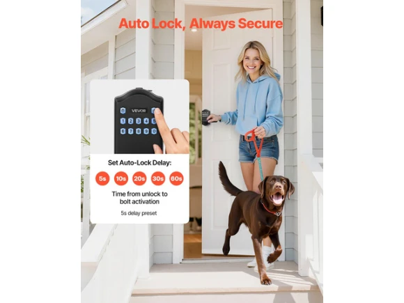 Keyless Entry Electronic Lever Door Lock with Handle and Keypad — Smart Lock, VEVOR