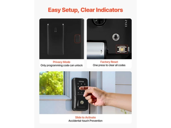 Touchpad Electronic Deadbolt Door Lock — Smart Lock, VEVOR