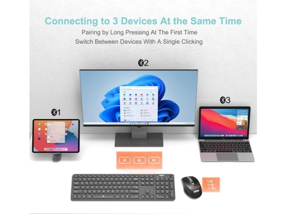 Wireless Bluetooth Keyboard and Mouse Set — Bluetooth Keyboard, Arteck