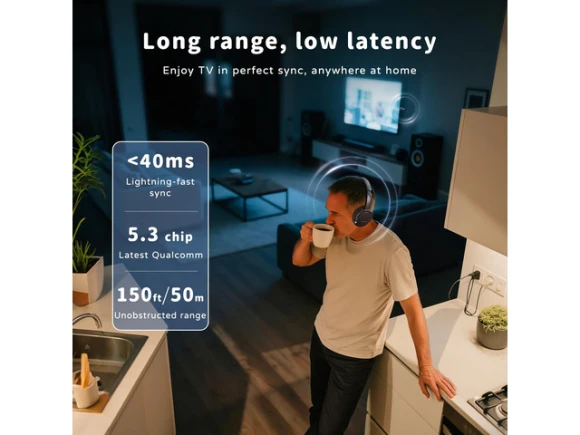 Wireless Headphones for TV Watching, Black — Wireless Earbuds, Generic Logic, Inc.