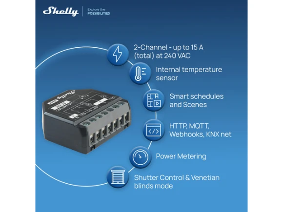 2-channel smart relay switch, 2-pack — Smart Switch, Shelly