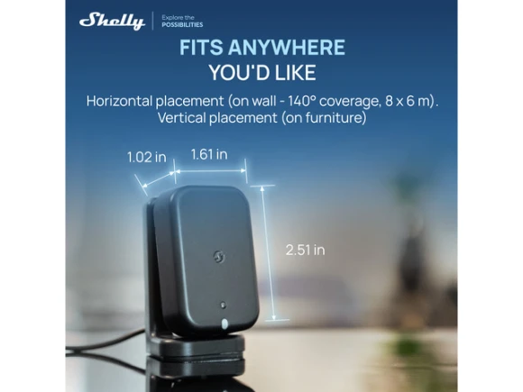 Gen4 Presence mmWave presence sensor, Black — Motion Sensor, Shelly
