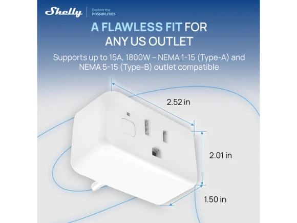 Gen4 Smart Home Plug, White, 4 Pack — Smart Plug, Shelly