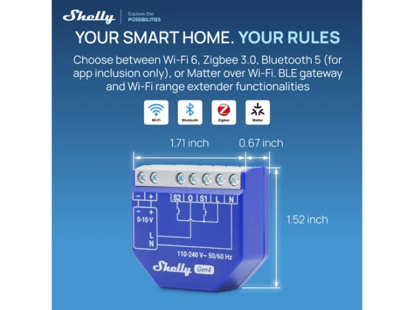 Smart dimmer, 0/1-10V PM Gen4 — Smart Switch, Shelly